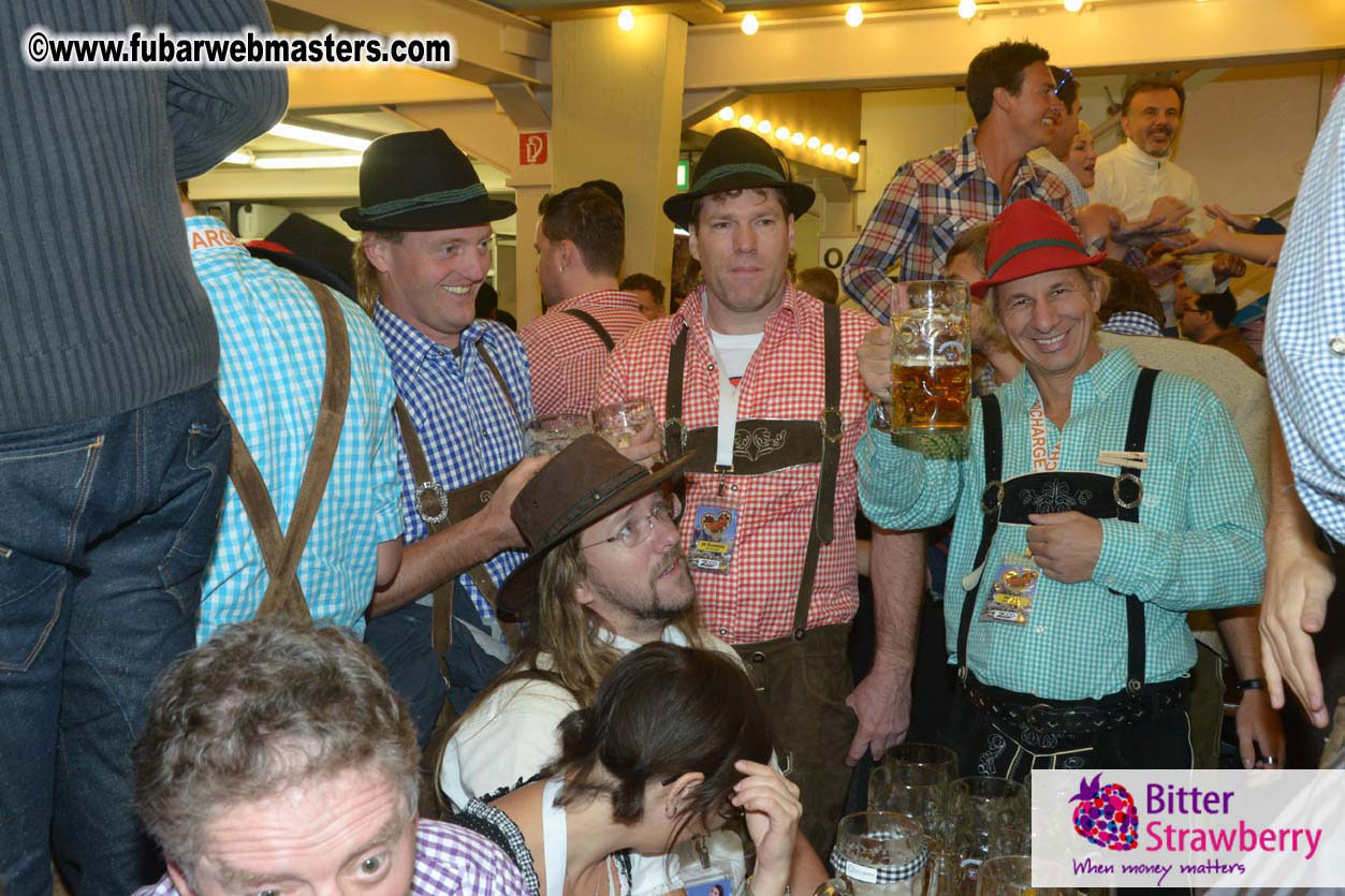 Beer tent seating in the legendary Hacker Festzelt