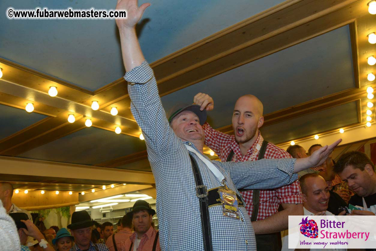 Beer tent seating in the legendary Hacker Festzelt