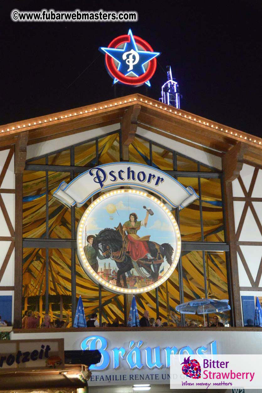 Beer tent seating in the legendary Hacker Festzelt