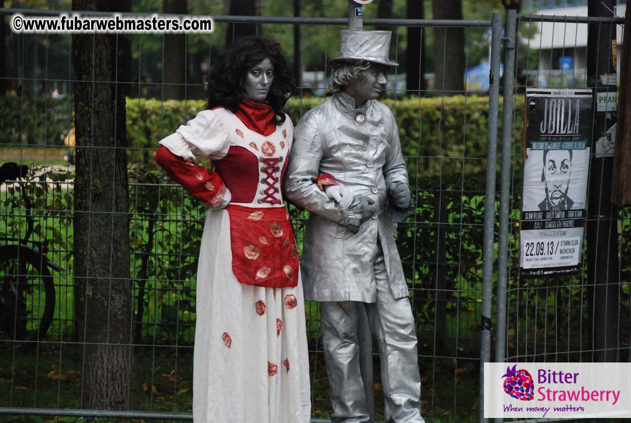 Beer tent seating in the legendary Hacker Festzelt