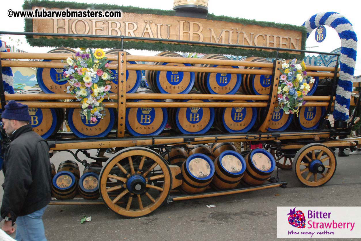 Beer tent seating in the legendary Hacker Festzelt
