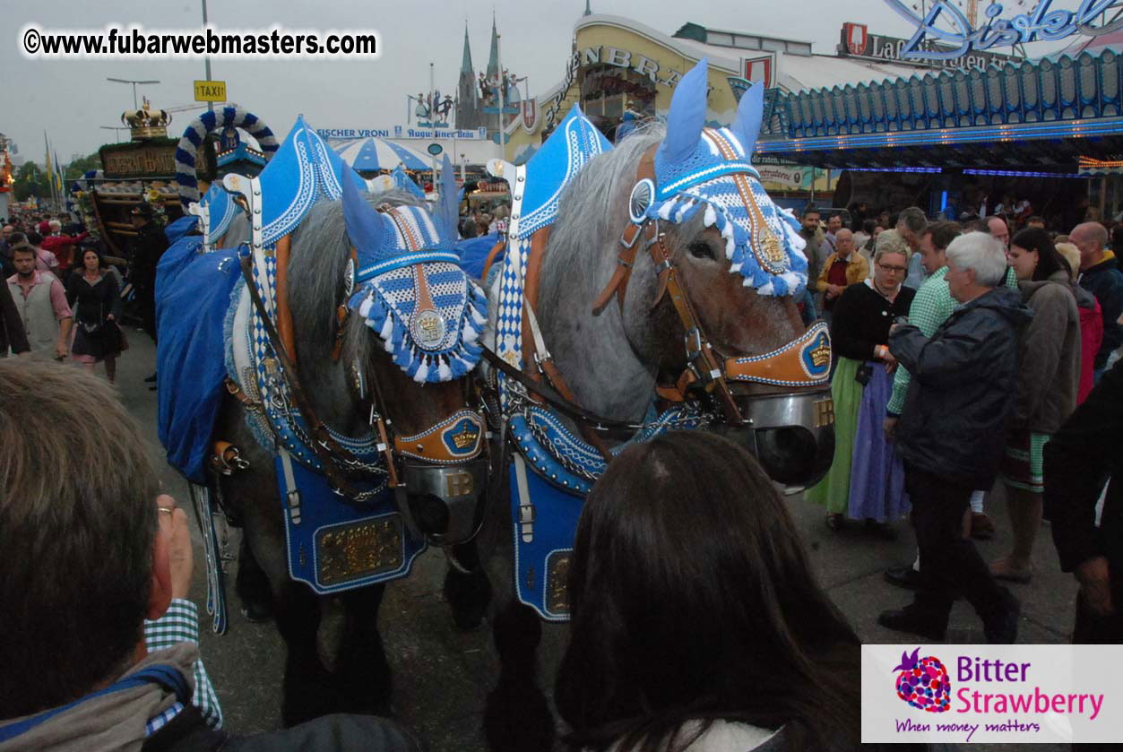 Beer tent seating in the legendary Hacker Festzelt
