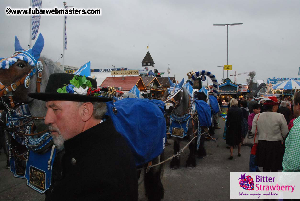 Beer tent seating in the legendary Hacker Festzelt