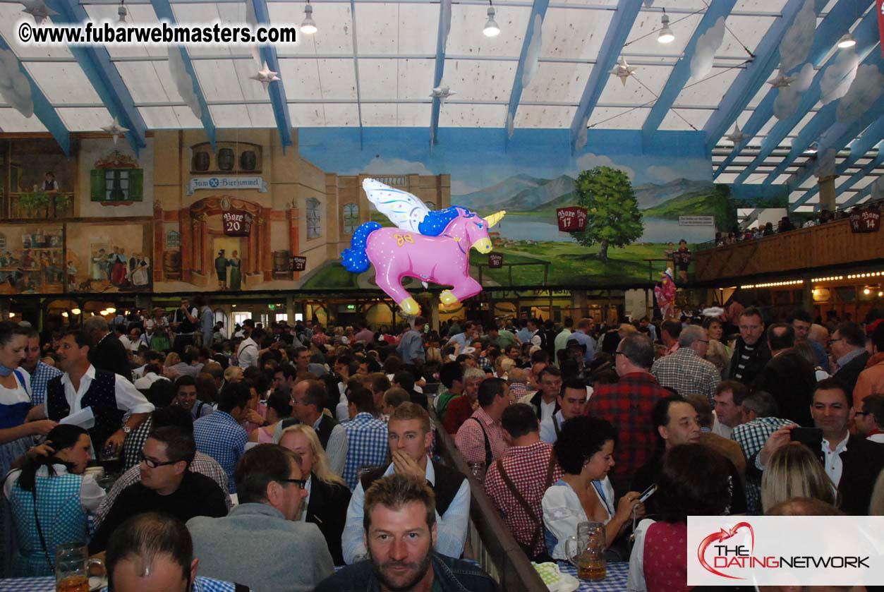 Beer tent seating in the legendary Hacker Festzelt