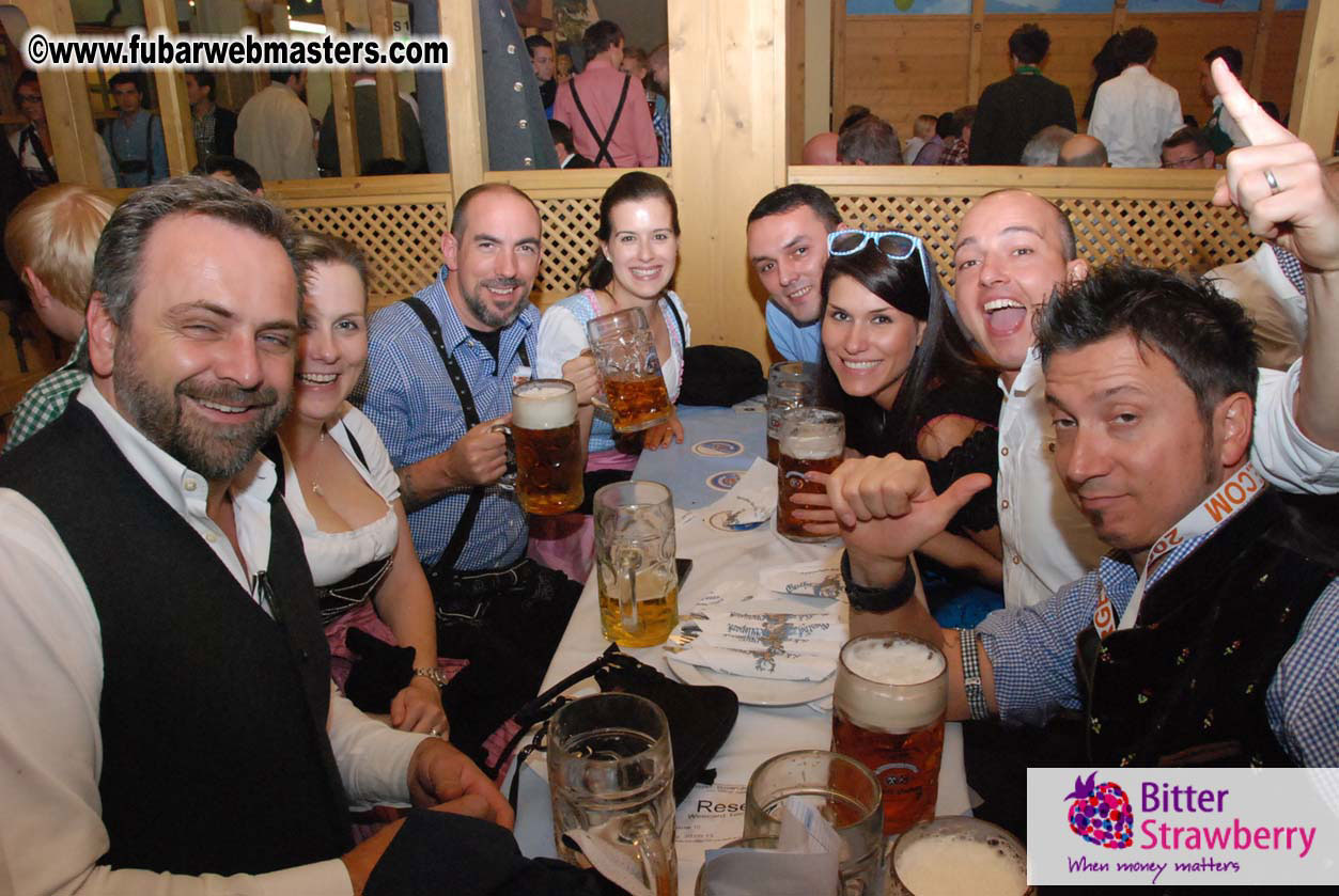 Beer tent seating in the legendary Hacker Festzelt