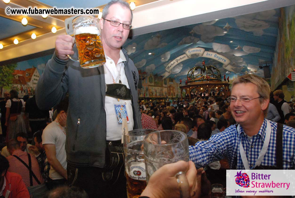 Beer tent seating in the legendary Hacker Festzelt
