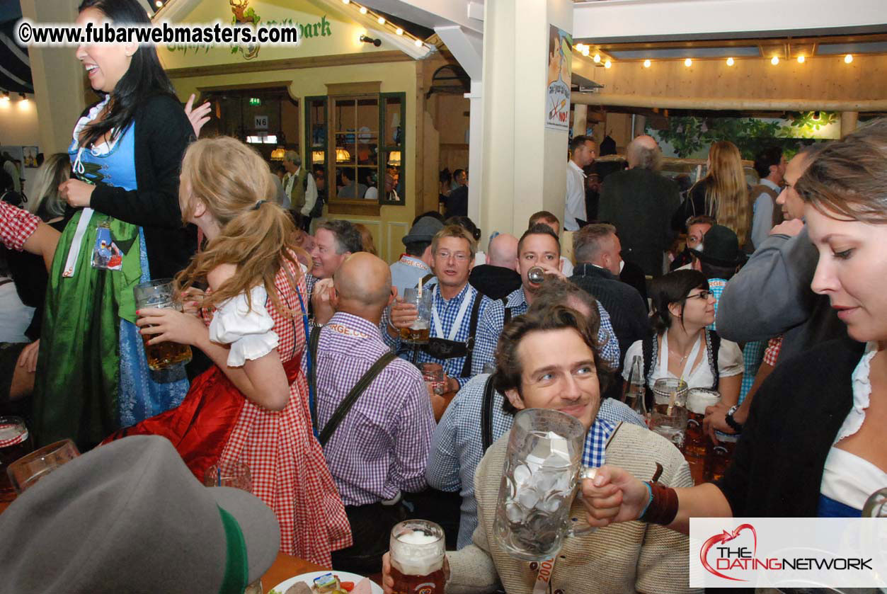 Beer tent seating in the legendary Hacker Festzelt