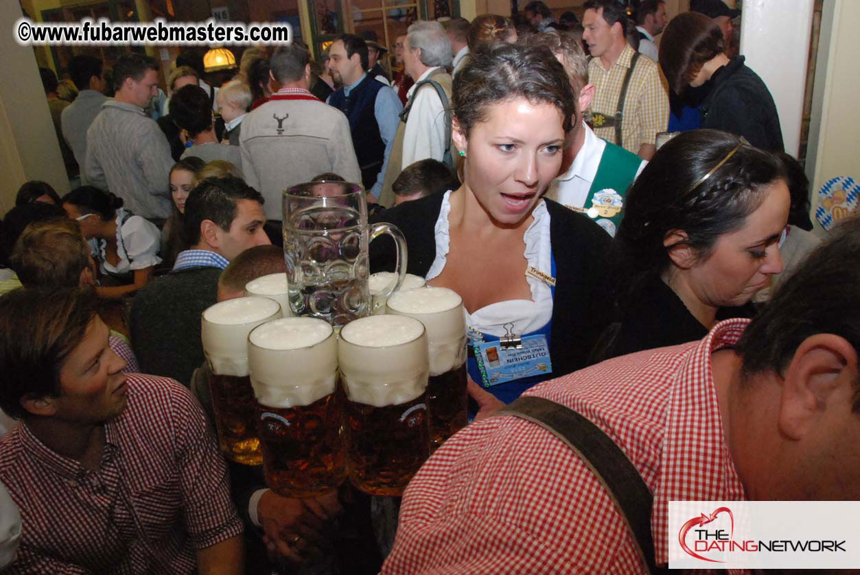 Beer tent seating in the legendary Hacker Festzelt