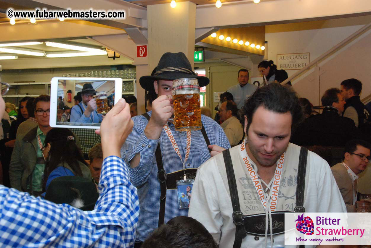 Beer tent seating in the legendary Hacker Festzelt