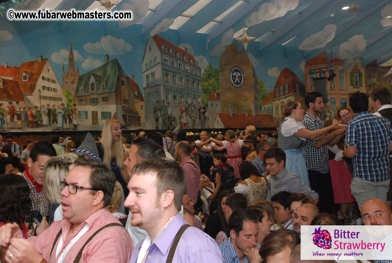 Beer tent seating in the legendary Hacker Festzelt