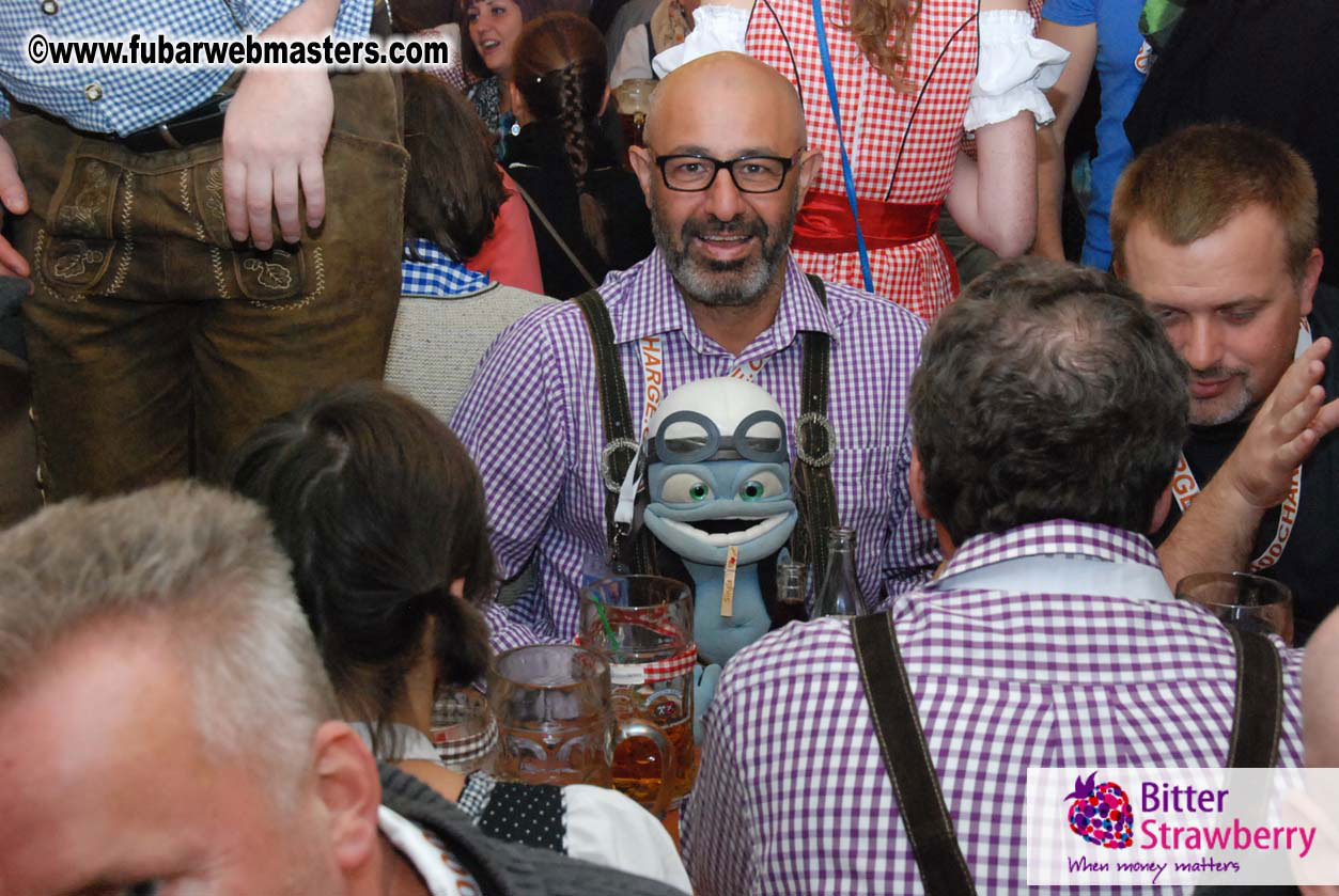 Beer tent seating in the legendary Hacker Festzelt
