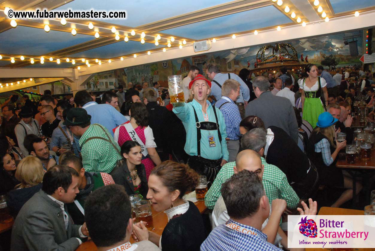 Beer tent seating in the legendary Hacker Festzelt