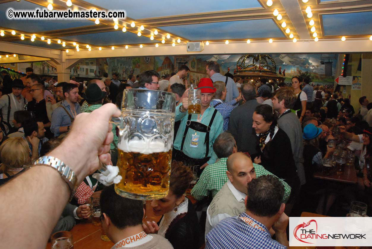 Beer tent seating in the legendary Hacker Festzelt