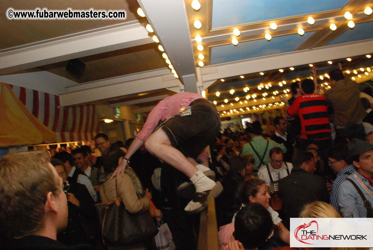 Beer tent seating in the legendary Hacker Festzelt