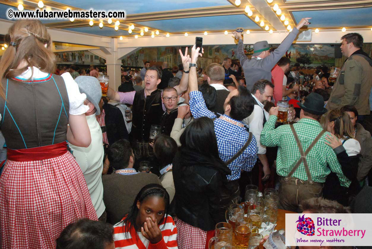 Beer tent seating in the legendary Hacker Festzelt