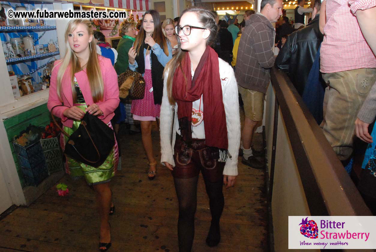 Beer tent seating in the legendary Hacker Festzelt