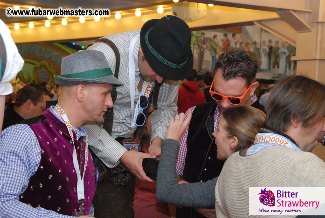Beer tent seating in the legendary Hacker Festzelt