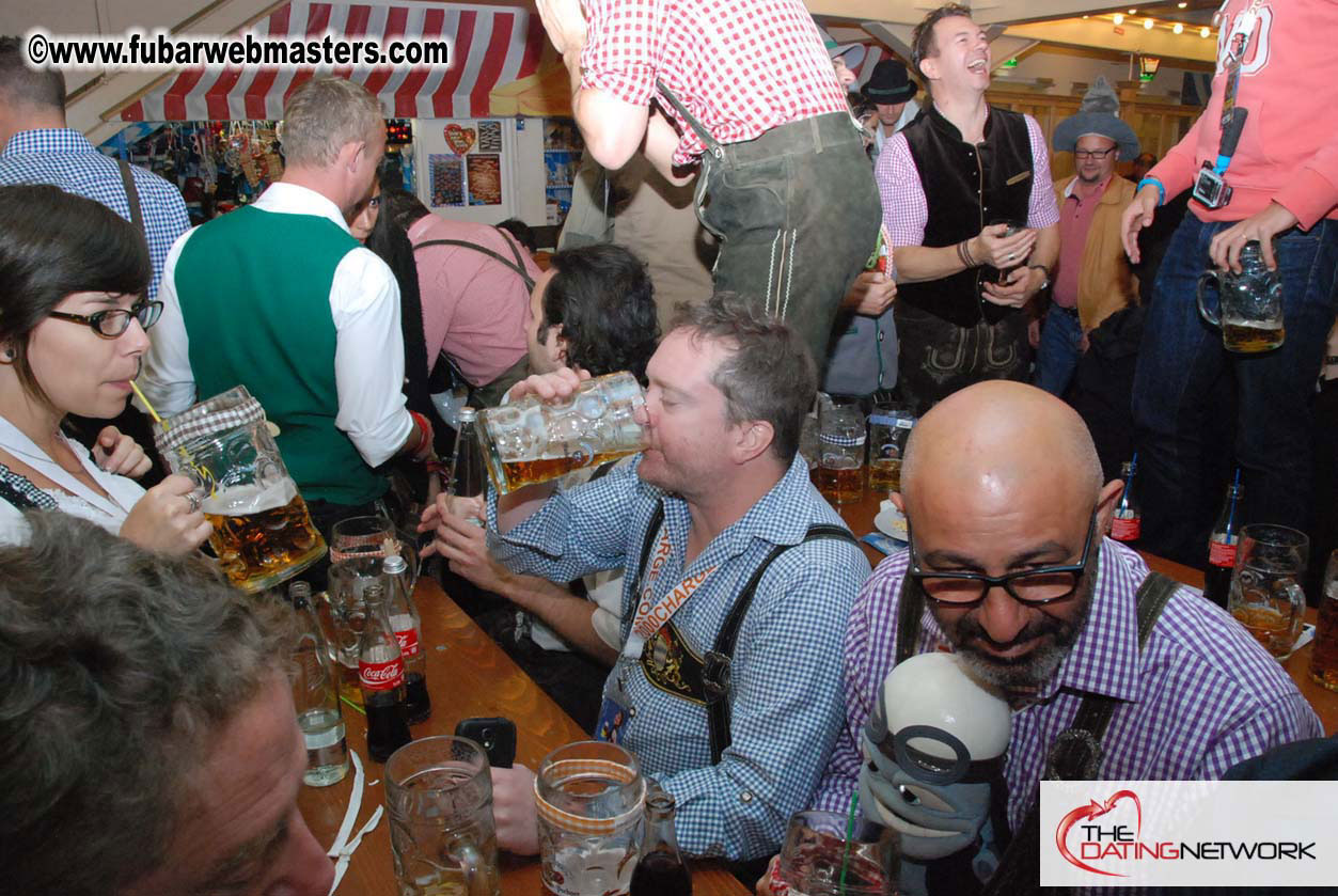 Beer tent seating in the legendary Hacker Festzelt