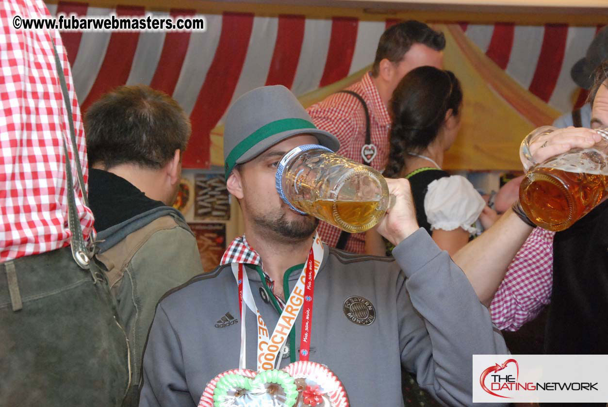 Beer tent seating in the legendary Hacker Festzelt