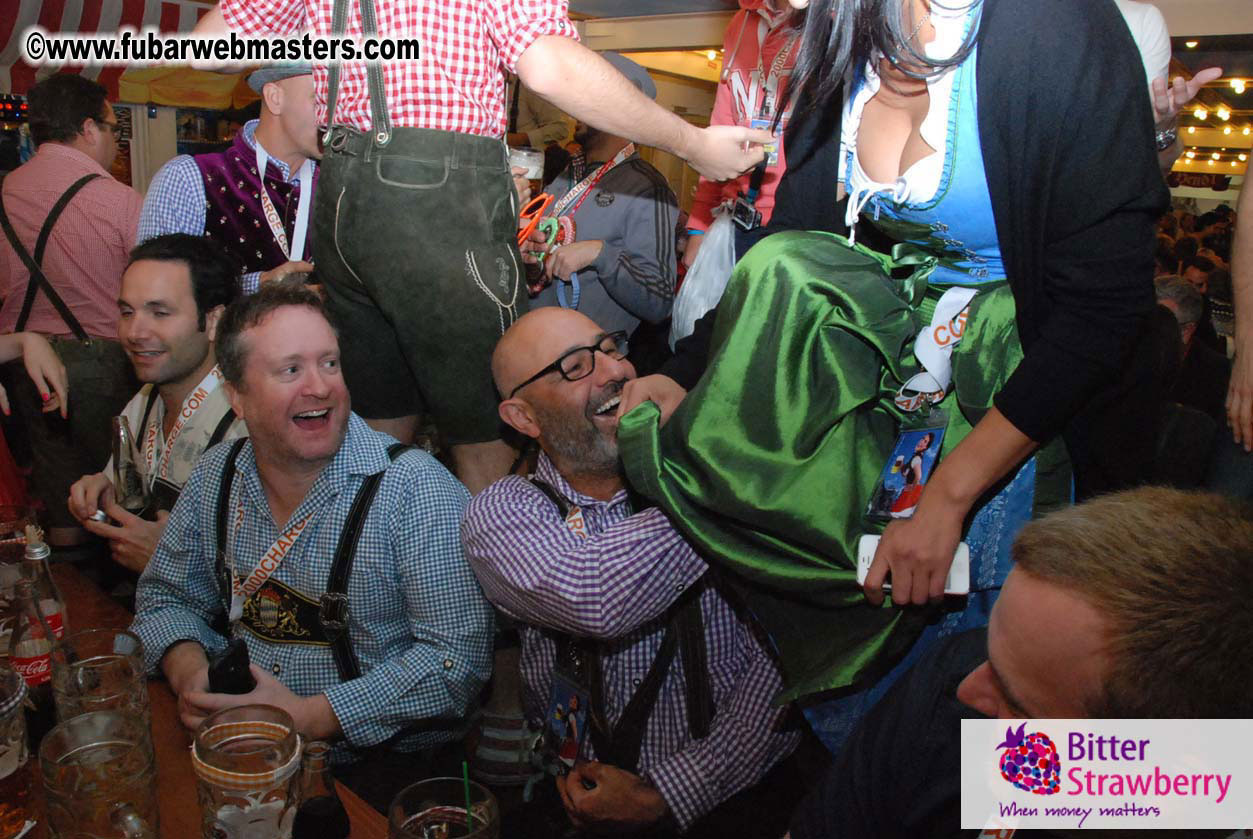 Beer tent seating in the legendary Hacker Festzelt