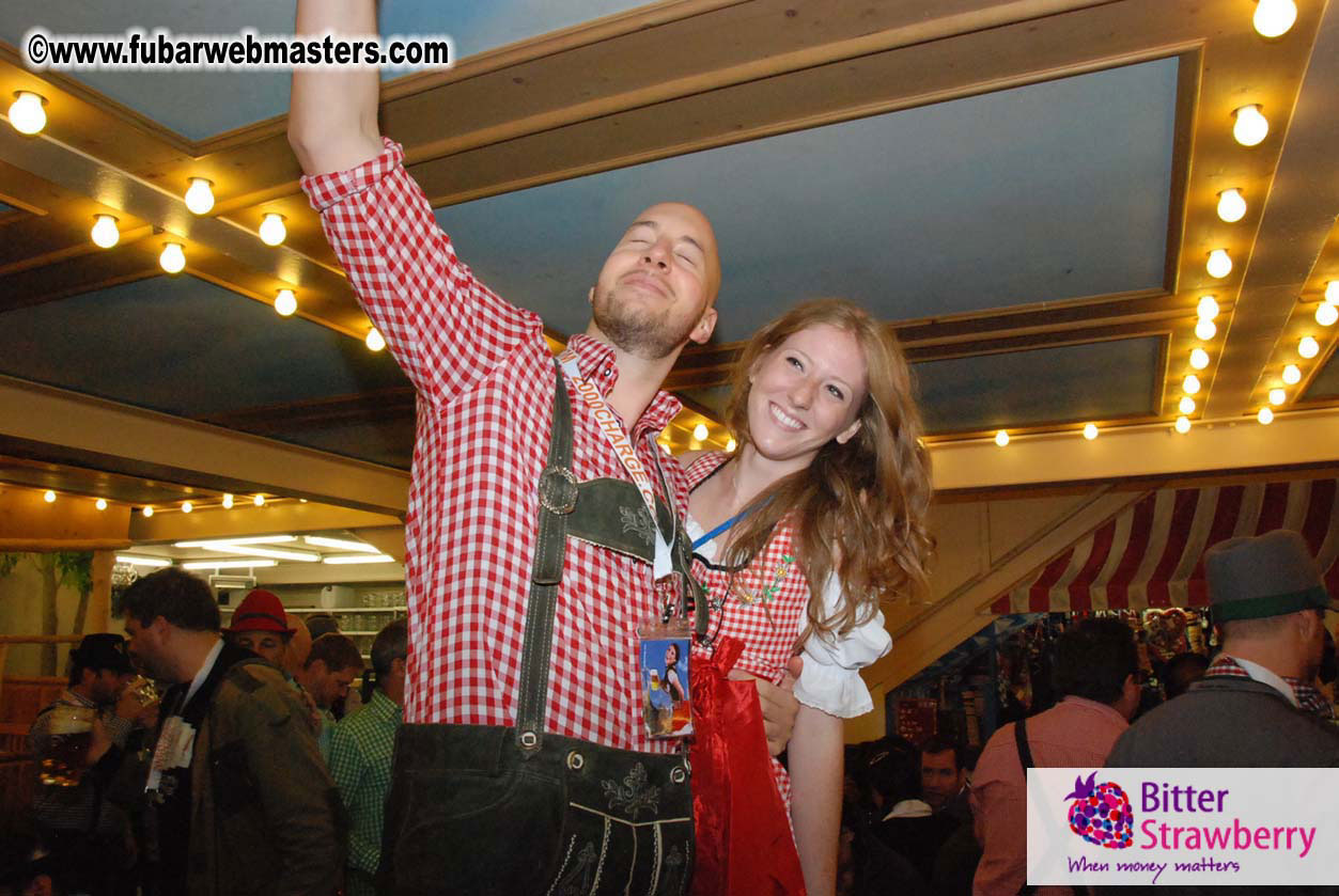 Beer tent seating in the legendary Hacker Festzelt