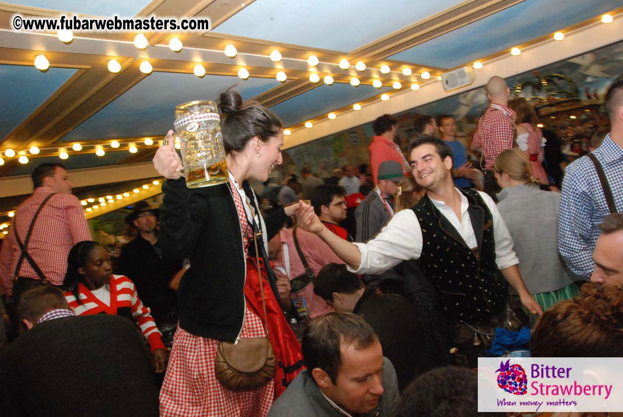 Beer tent seating in the legendary Hacker Festzelt