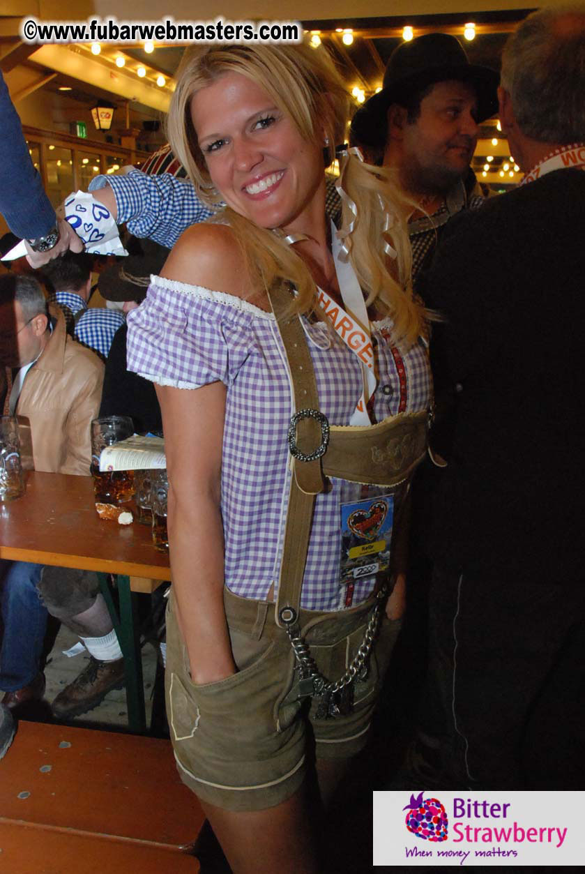 Beer tent seating in the legendary Hacker Festzelt