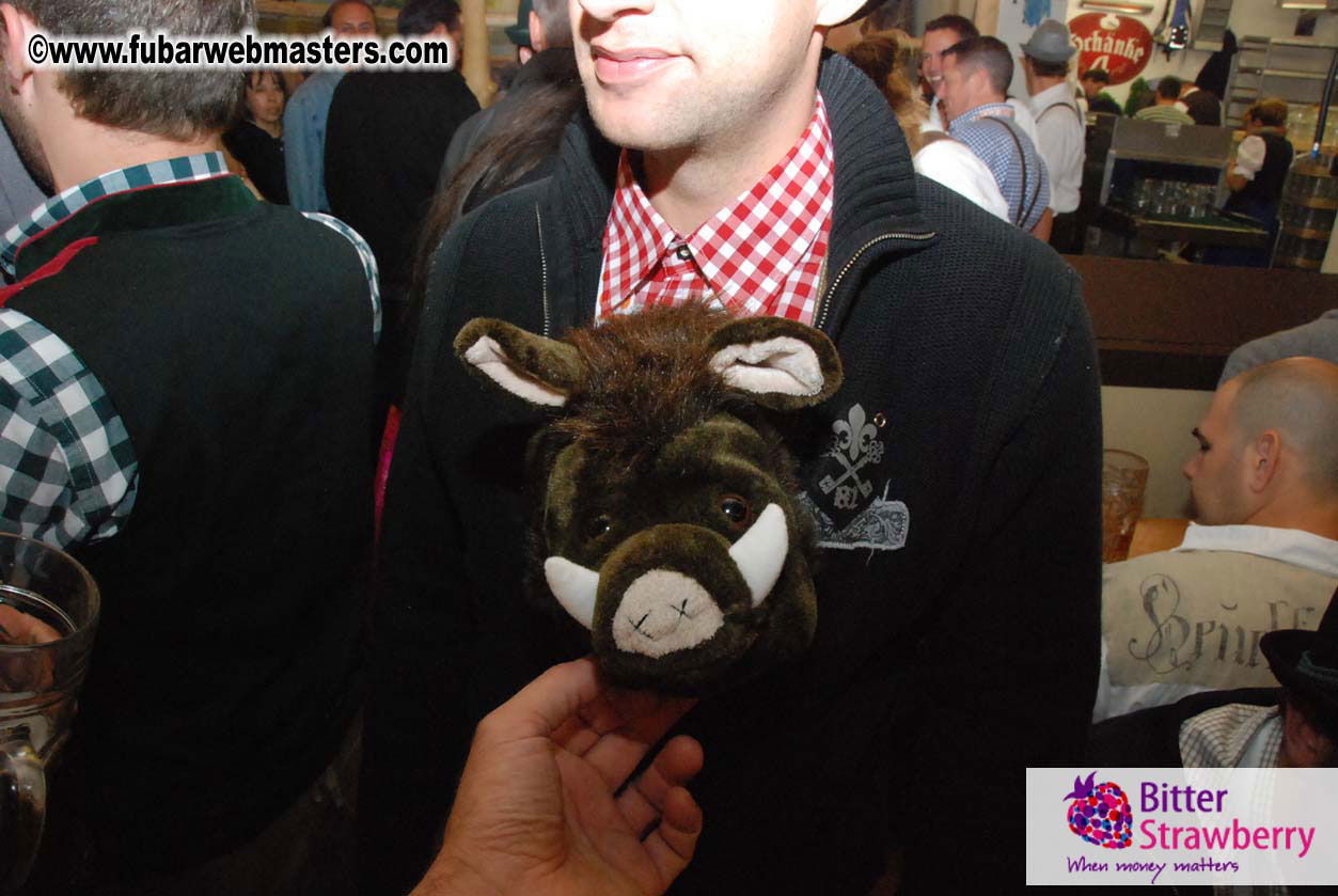 Beer tent seating in the legendary Hacker Festzelt