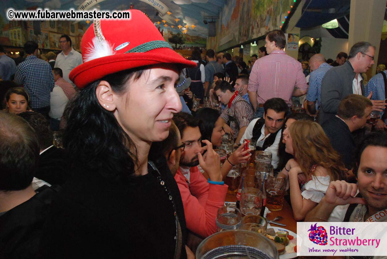 Beer tent seating in the legendary Hacker Festzelt