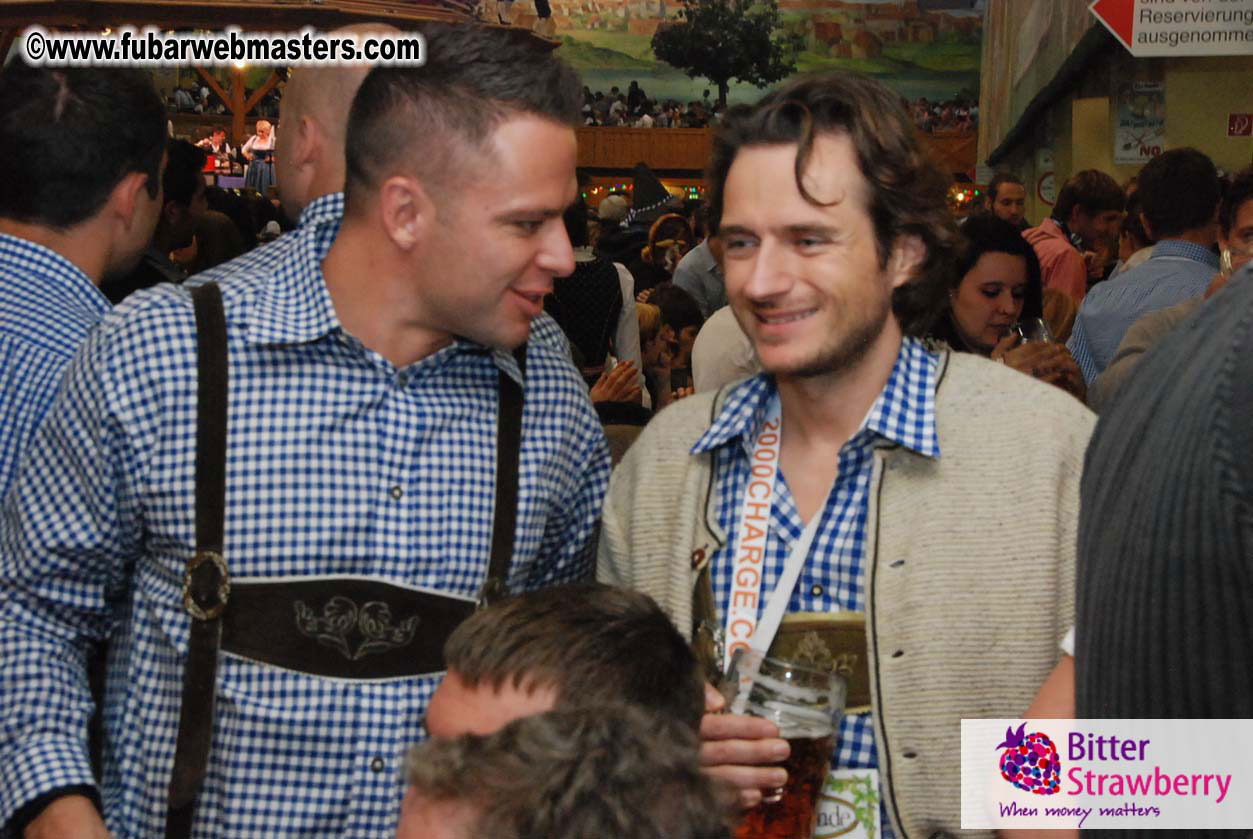 Beer tent seating in the legendary Hacker Festzelt