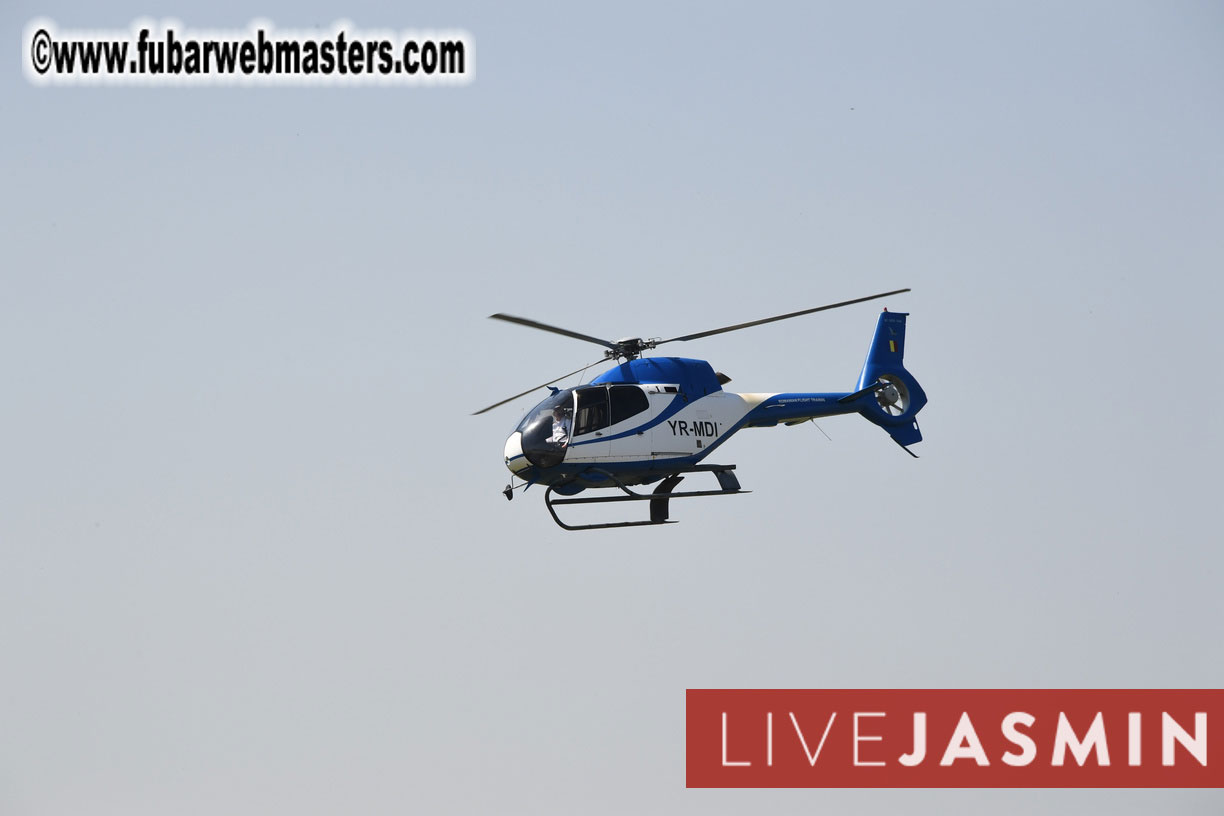 Helicopter Cross Flight over Bucharest