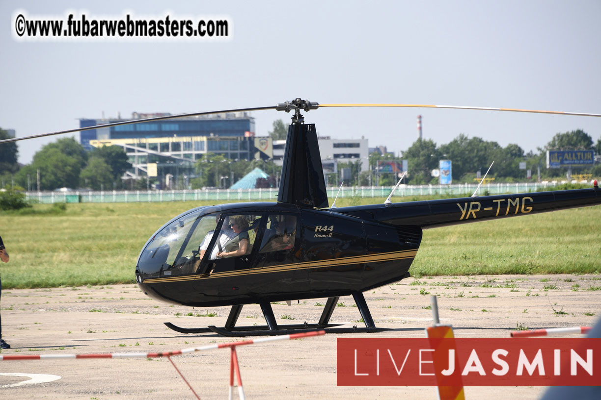 Helicopter Cross Flight over Bucharest