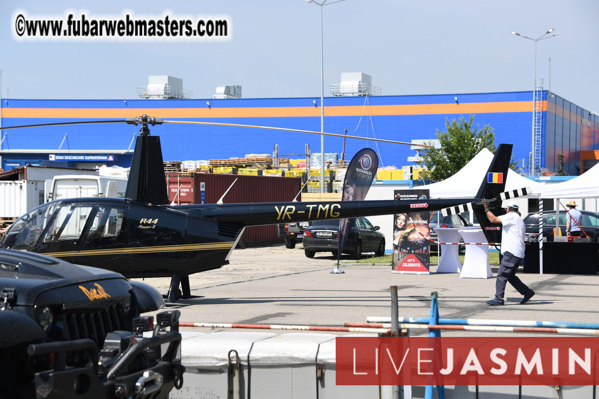 Helicopter Cross Flight over Bucharest