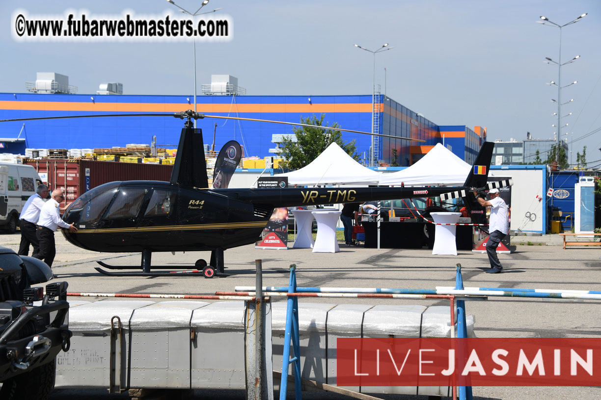 Helicopter Cross Flight over Bucharest