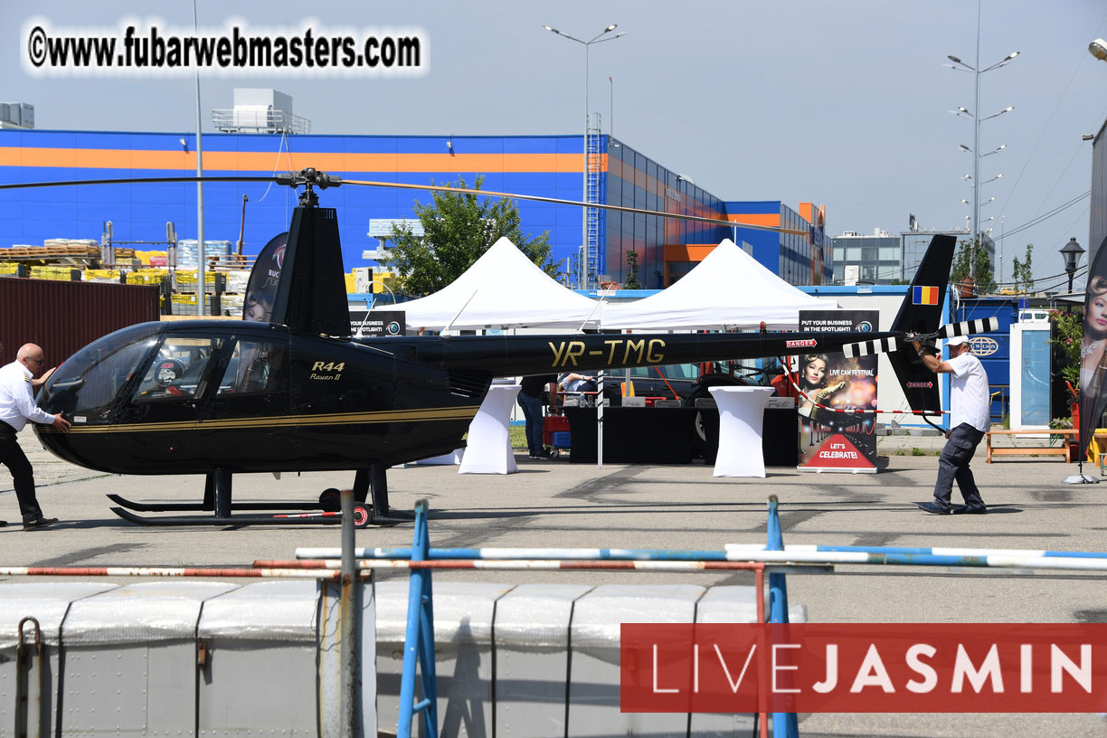 Helicopter Cross Flight over Bucharest