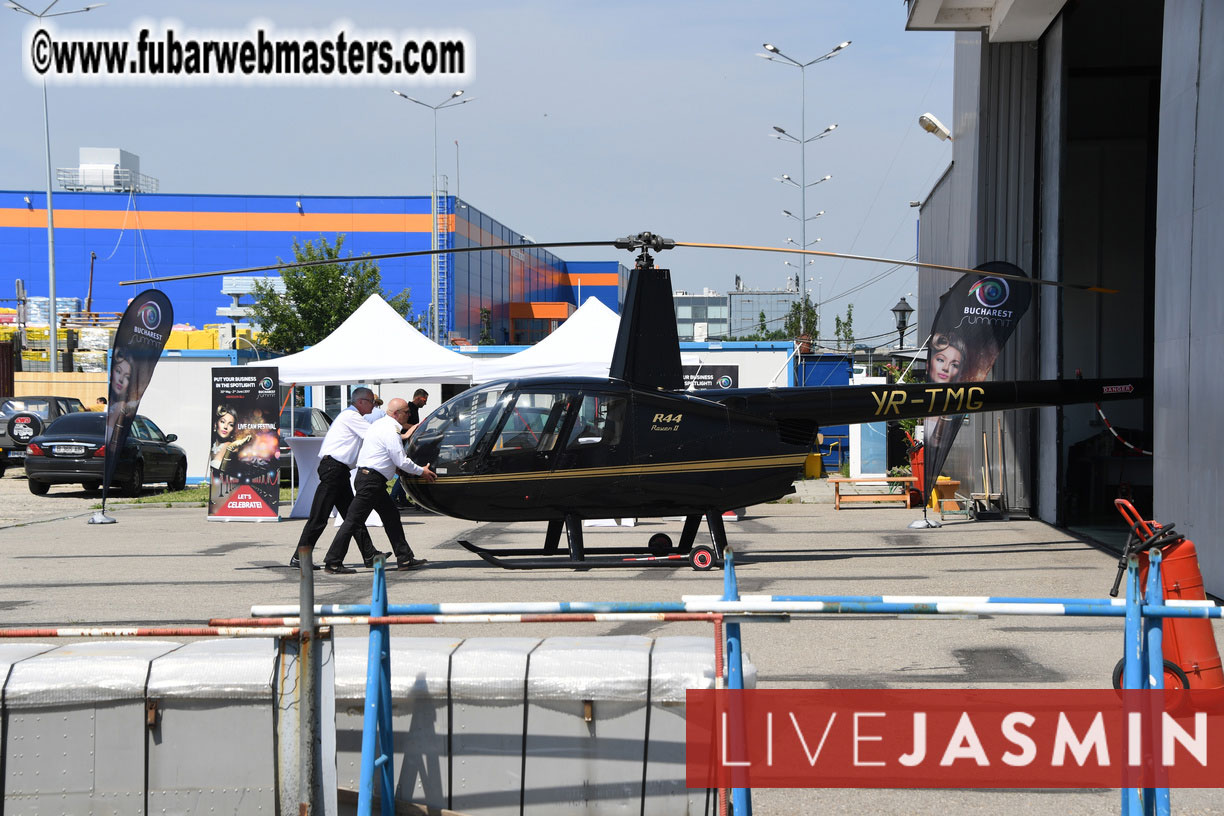 Helicopter Cross Flight over Bucharest