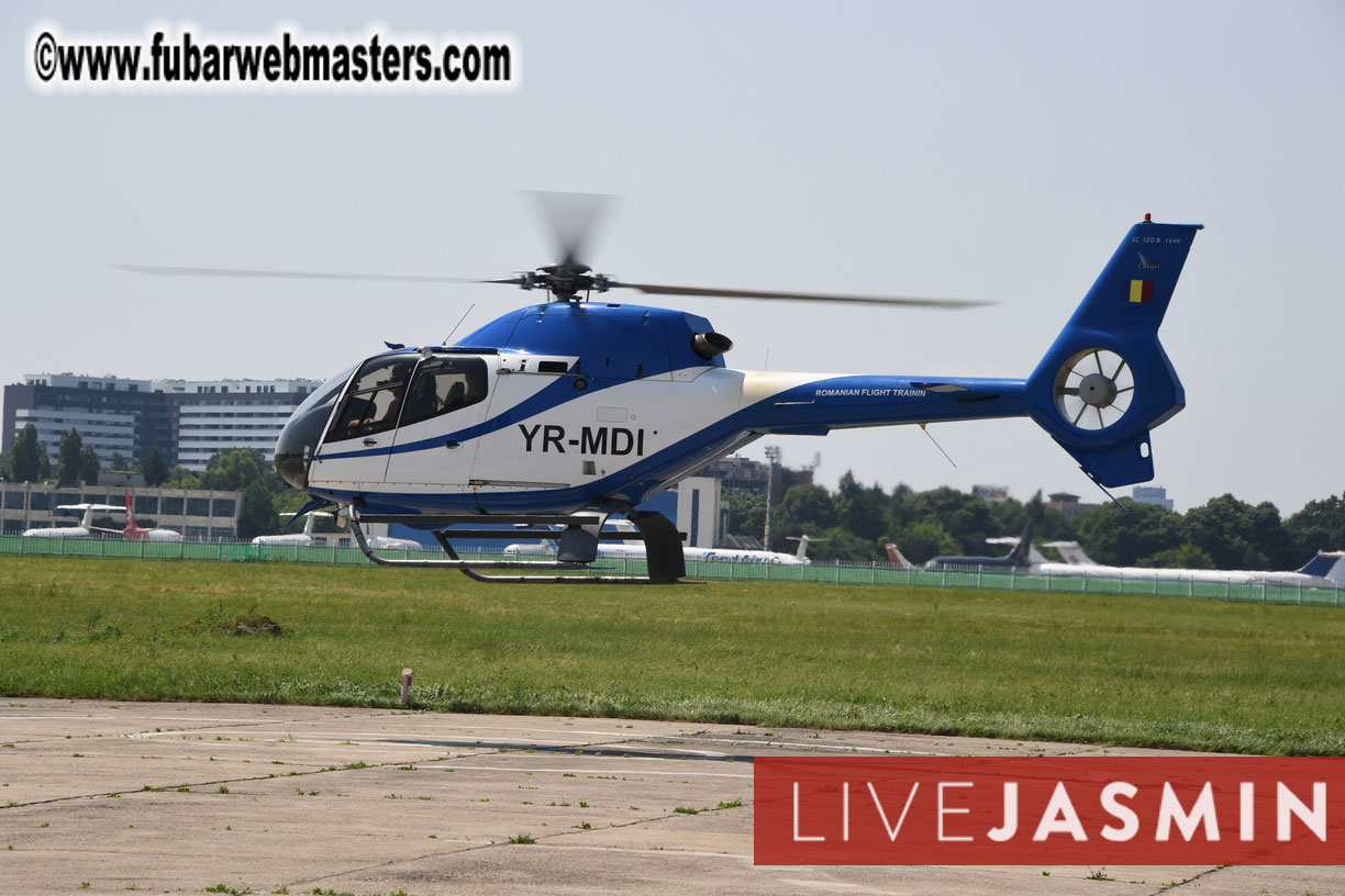 Helicopter Cross Flight over Bucharest