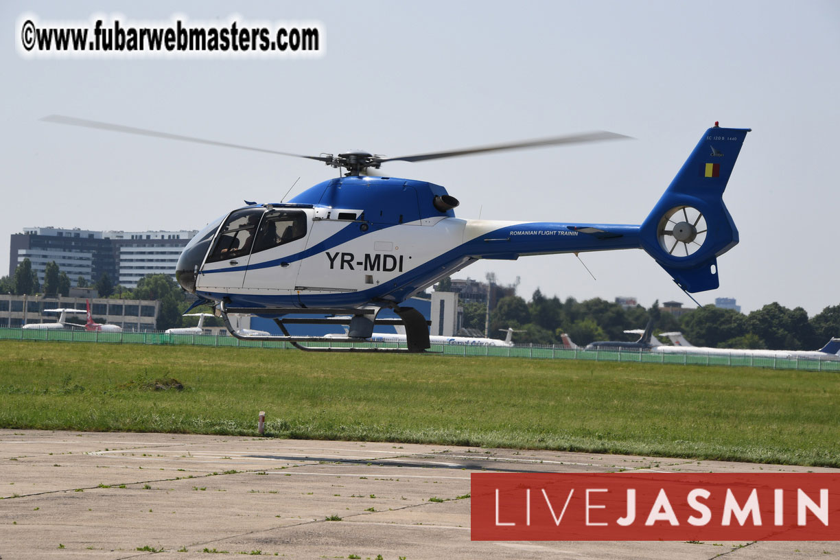 Helicopter Cross Flight over Bucharest