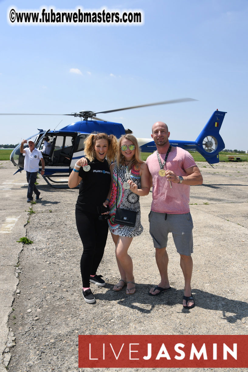 Helicopter Cross Flight over Bucharest