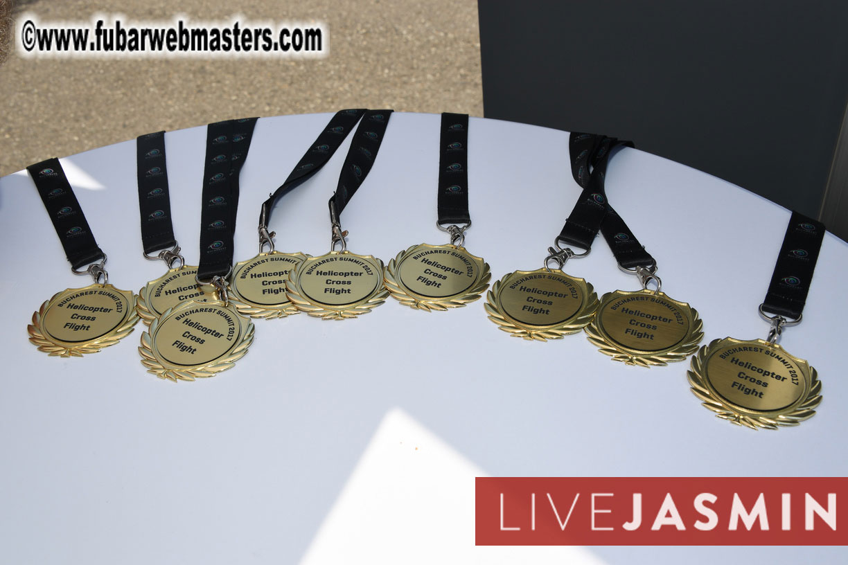 Helicopter Cross Flight over Bucharest