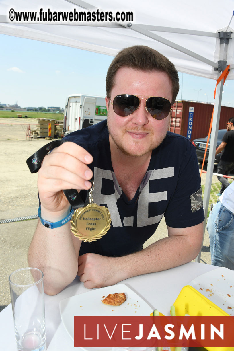 Helicopter Cross Flight over Bucharest