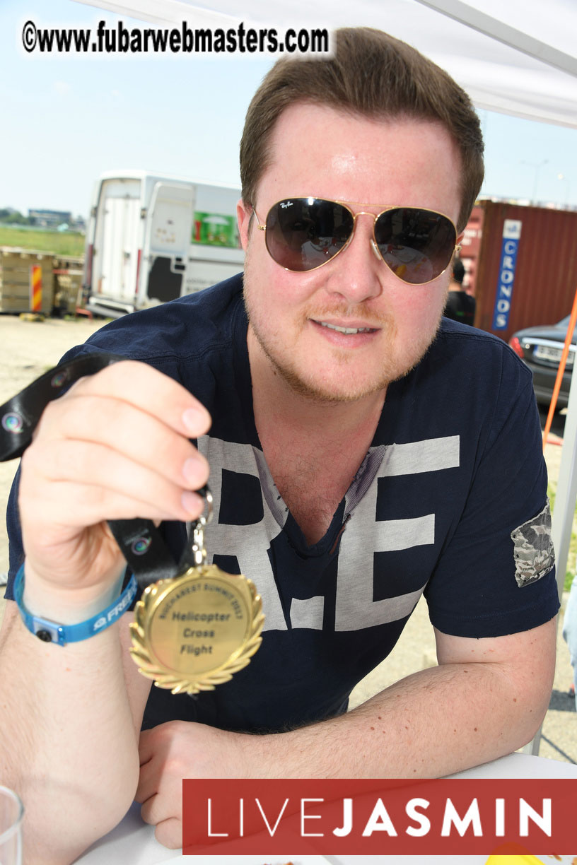 Helicopter Cross Flight over Bucharest