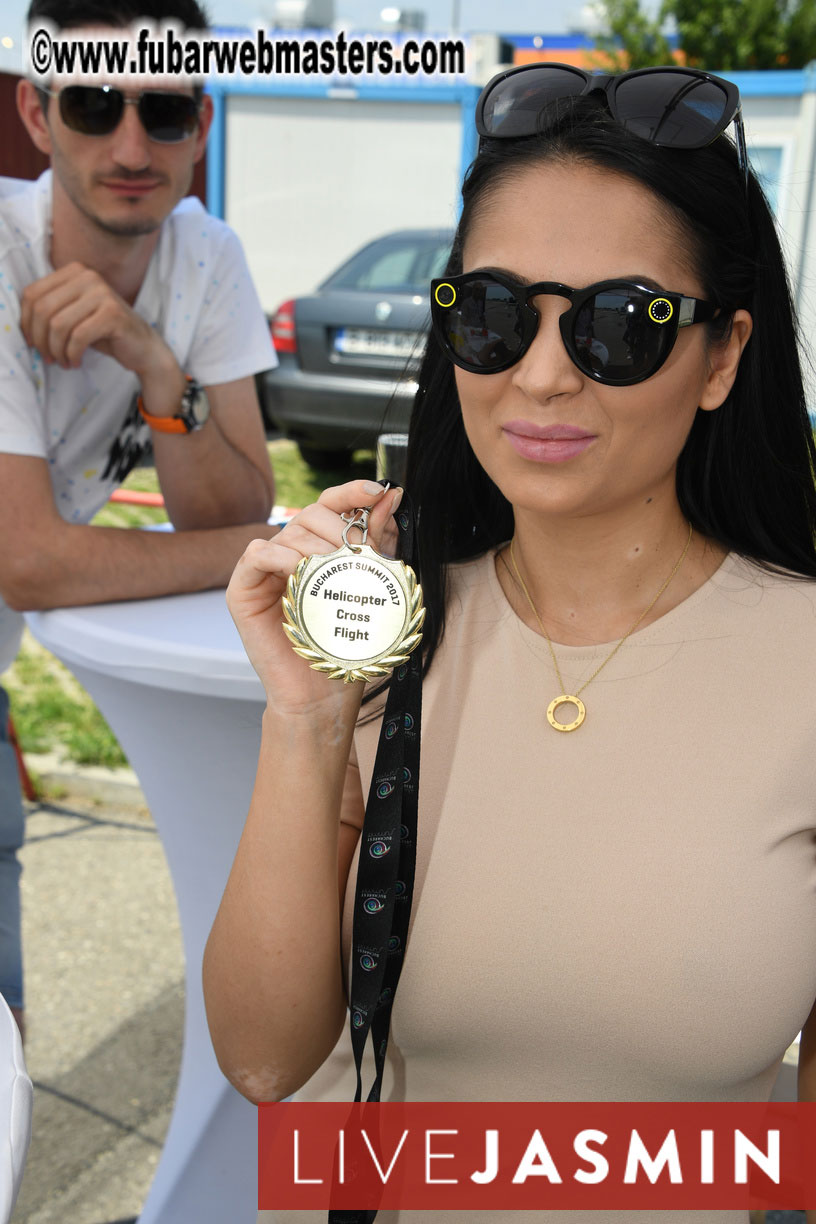 Helicopter Cross Flight over Bucharest