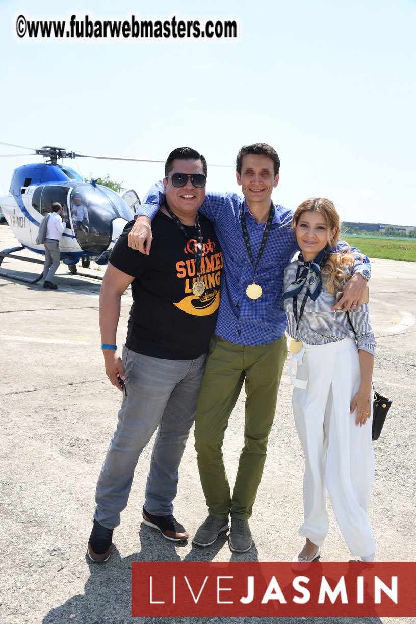 Helicopter Cross Flight over Bucharest