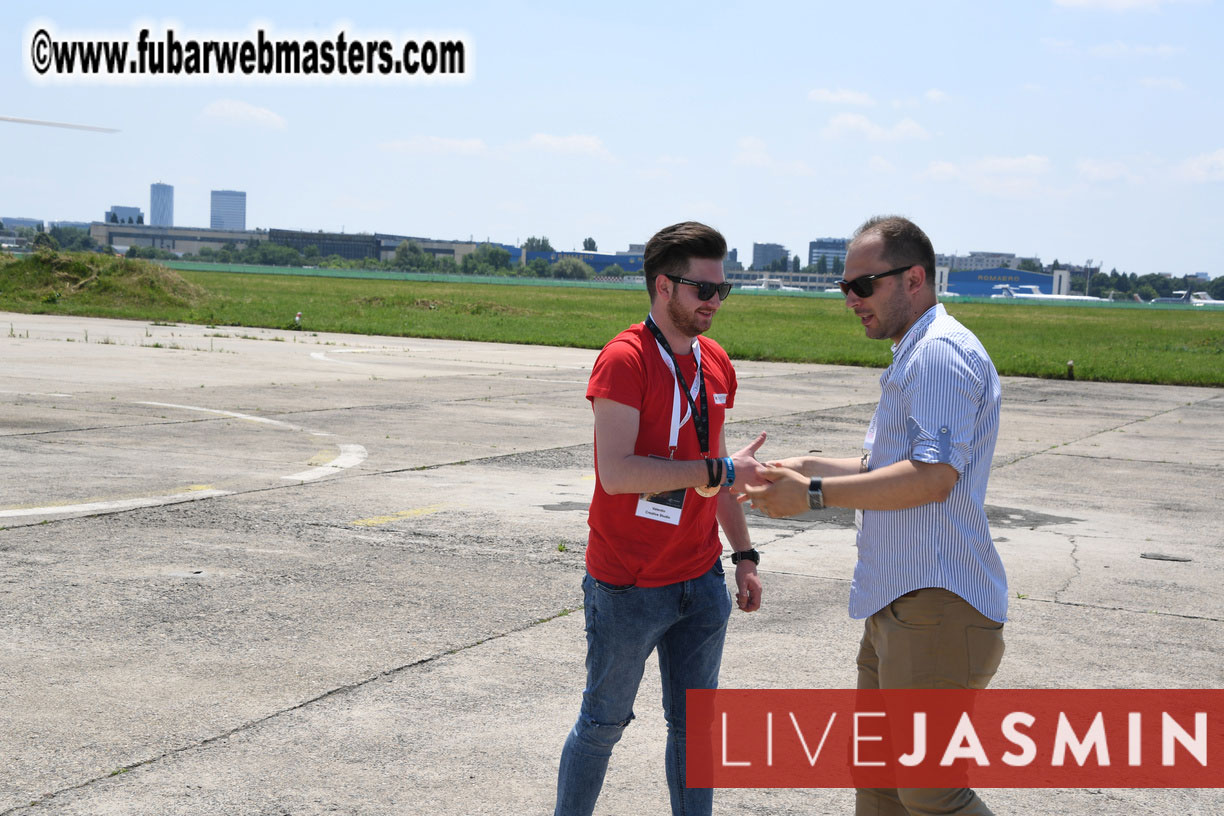 Helicopter Cross Flight over Bucharest