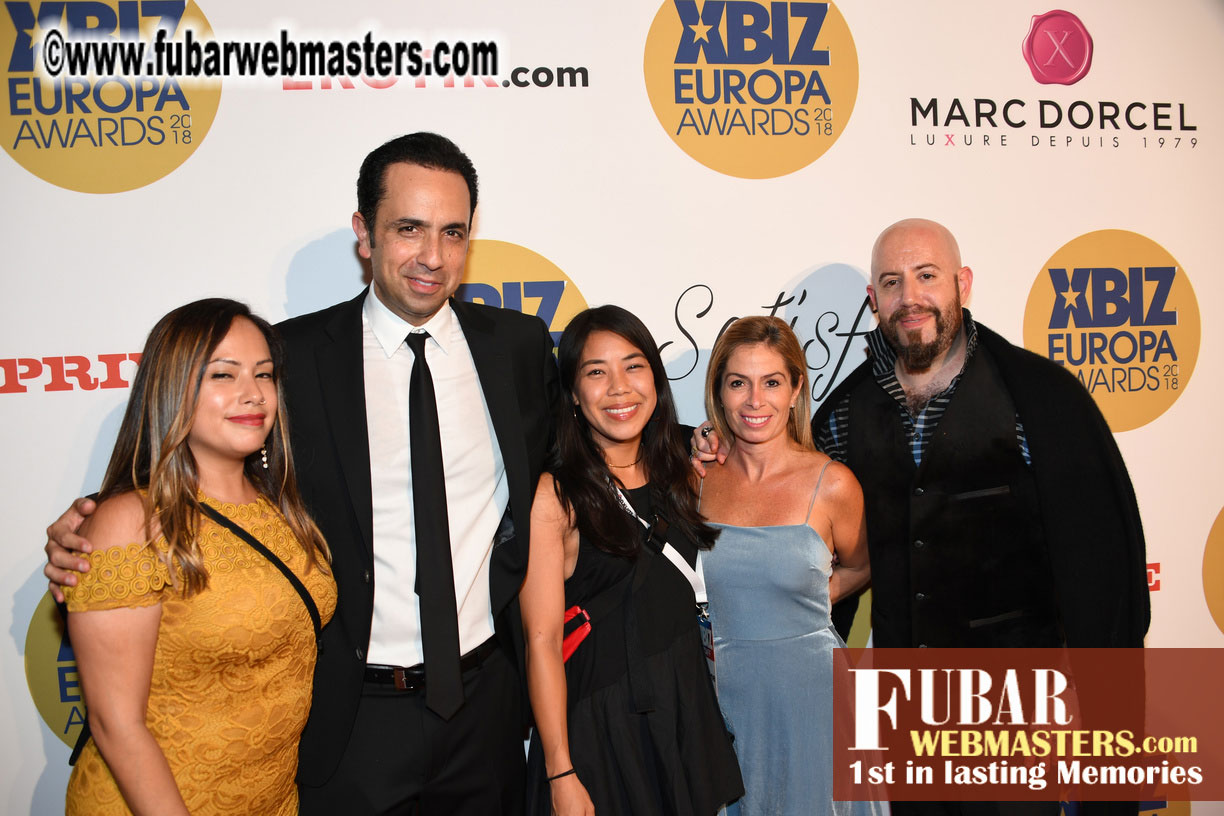 Winners Circle for XBIZ Europa Awards