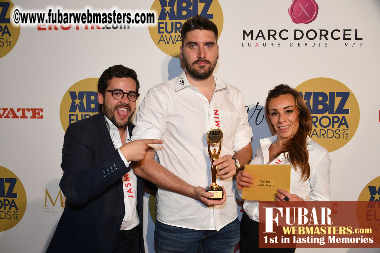 Winners Circle for XBIZ Europa Awards