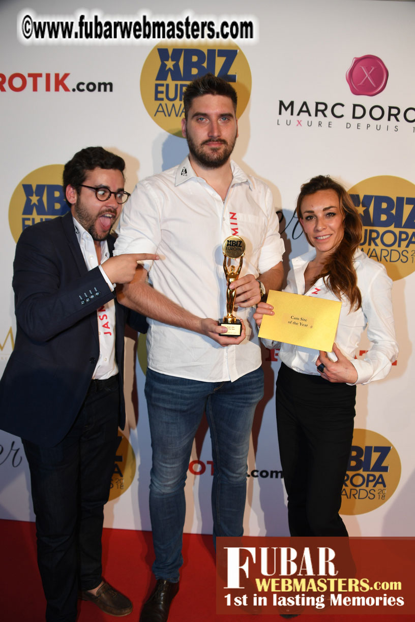 Winners Circle for XBIZ Europa Awards