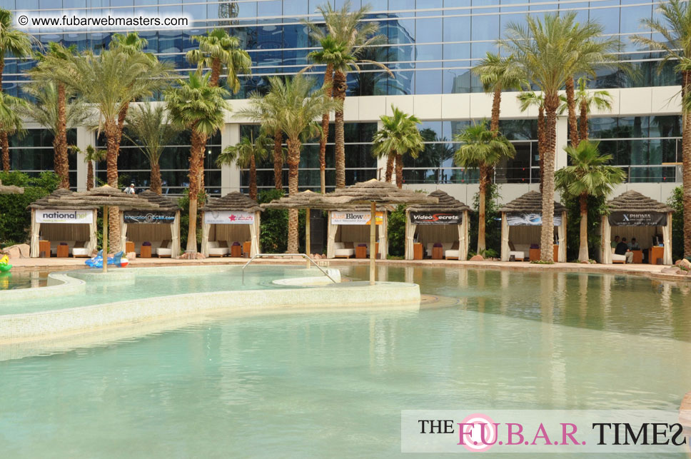 Cabanas and poolside