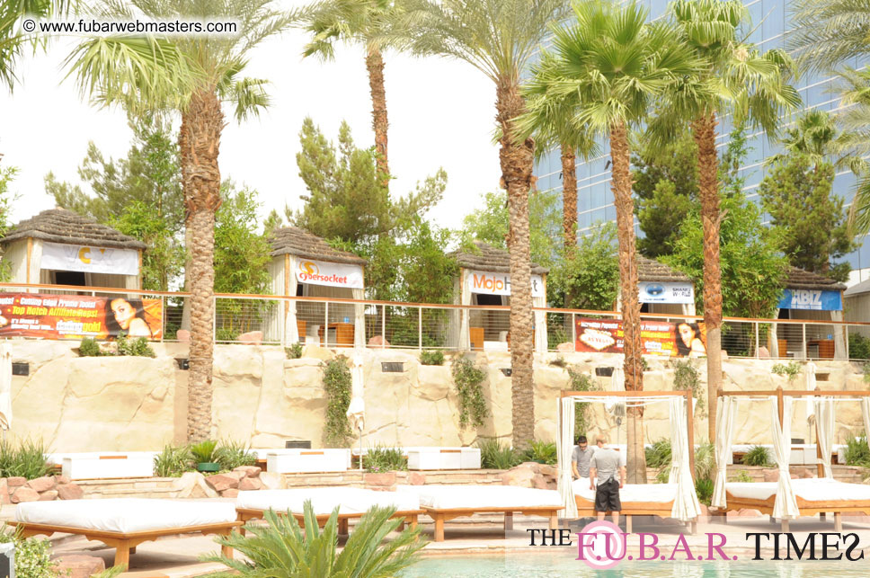 Cabanas and poolside